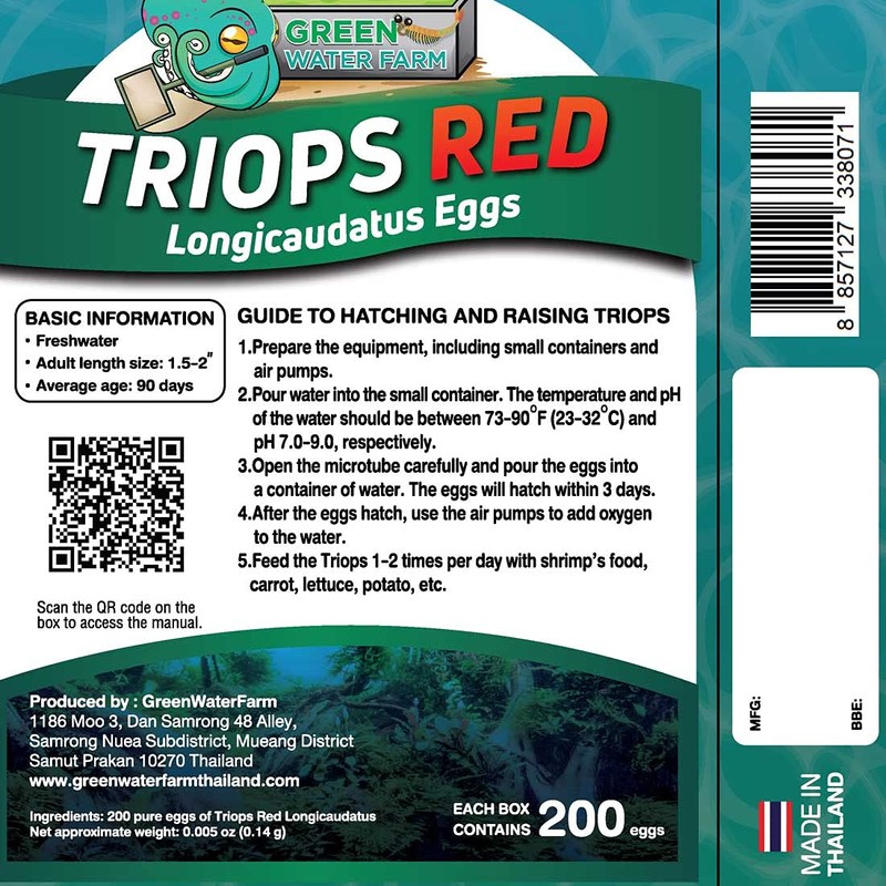 GreenWaterFarm Triops Red Longicaudatus Eggs for Hatching and Culture Suitable