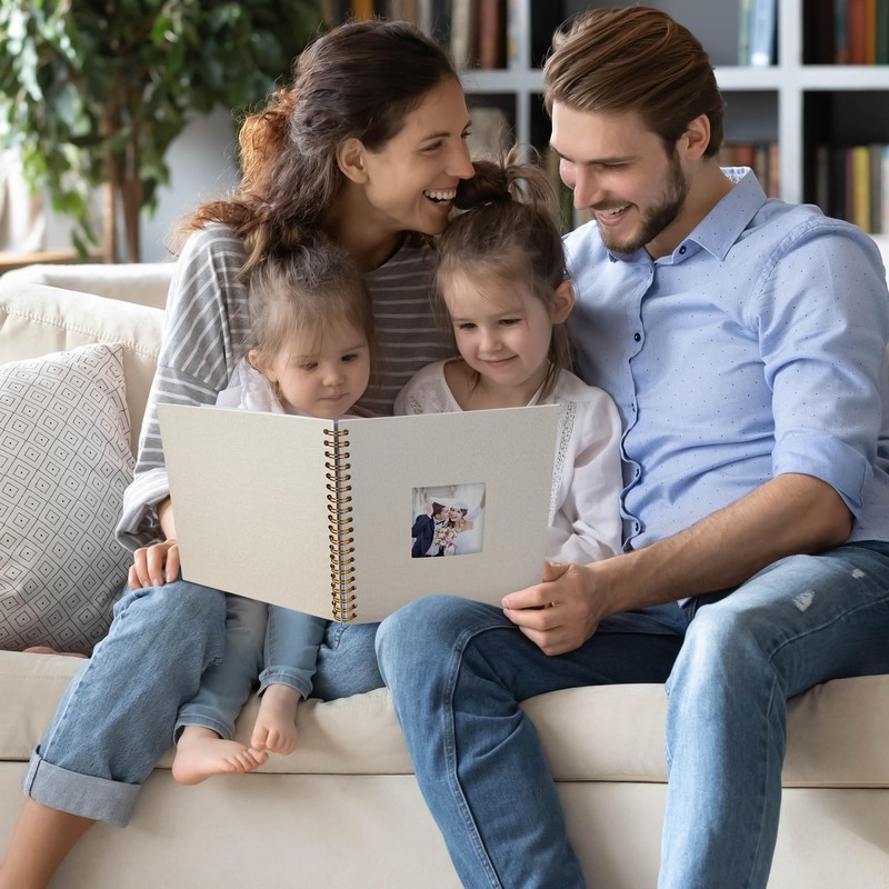 Hiwhy Scrapbook Photo Album Linen Cover, 8 x 8 Inch