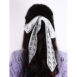 Lace Hair Band Ribbon, Cute, Flower Pattern, Embroidery, Hair Accessory, Lace, Hair Accessory, Fashionable, Akadama, Princess Style, Forest Girl, Hakama, Hair Ornament, Ribbon, Wedding, Graduation