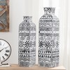 White & Black Flower Vase Decorative Set of 2 Tall
