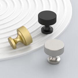 Amerdeco 10 Pack Gold Knurled Cabinet Knobs Kitchen Cabinet Handles for Drawer Dresser, Cupboard and Wardrobe AM012