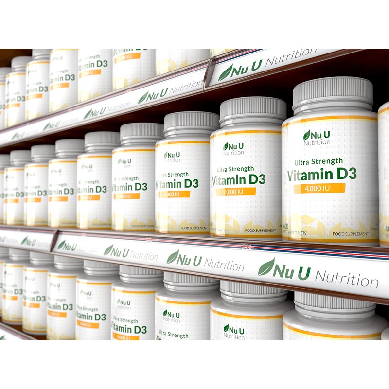 Vitamin D3 4000 IU - 400 Tablets - High Strength