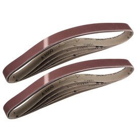 sourcing map 1" x 30" 1000 Grit Sanding Belt Aluminum Oxide Sandpaper Belts for Portable Strip Sander Wood Finishing Metal Drywall Polishing Sharpening Abrasive Paper 10pcs