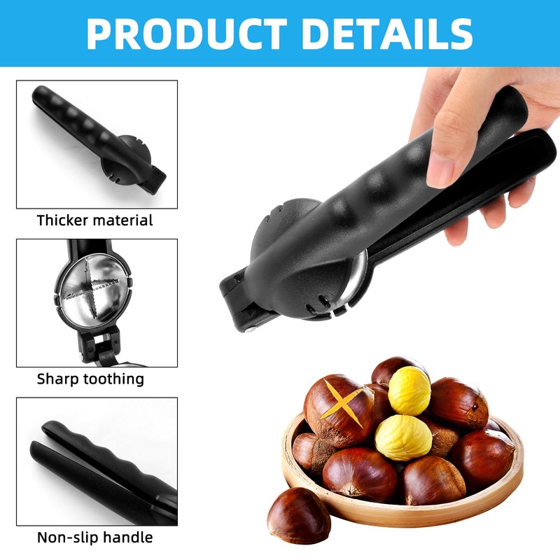EclipseGuard Chestnut Clip, Chestnut Tongs, Walnuts Nutcracker, Stainless Steel Chestnut