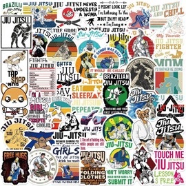 Jujutsu Stickers Brazilian Jiu-Jitsu Sticker for Water Bottles Laptop Luggage Phone, Cute Sport Decals for Adults Teens Vinyl Waterproof Decals Cool Stickers (Jitsu)