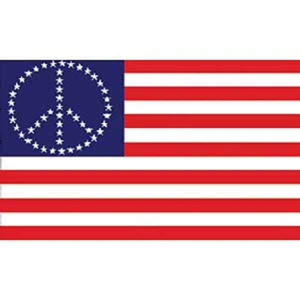 Peace Symbol American Flag with Grommets 3ft x 5ft