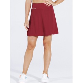 NELEUS Women's 2 in 1 Tennis Skirts with Pockets High Waisted Athletic Running Shorts Golf Skirt,Black/red/Blue,3 Pack,XX-Large