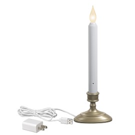 Xodus Innovations FPC1370P 11 Inch Electric Plug-in Flameless Window Candle with Tilt to Change Flame Color and Dusk to Dawn Light Sensor Timer, Pewter/Sliver