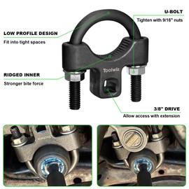 Toolwiz Inner Tie Rod Removal Tool Kit, 3/8'' Universal Low Profile Tool and Inner Tie Rod Hex Wrench Repair Remover 27-42mm End Wrench for 1/2" Square Drive, 2pcs for Most Cars Repair