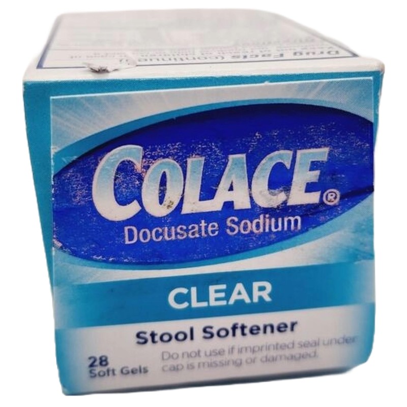 Colace Clear Docusate Sodium Stool Softener 50mg, 28 Count Per