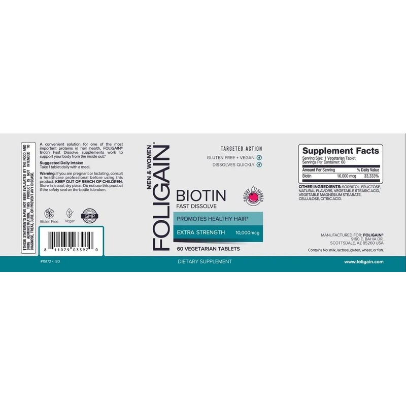 Cabello Hermoso Increíble Biotina 10,000 60 Tabletas