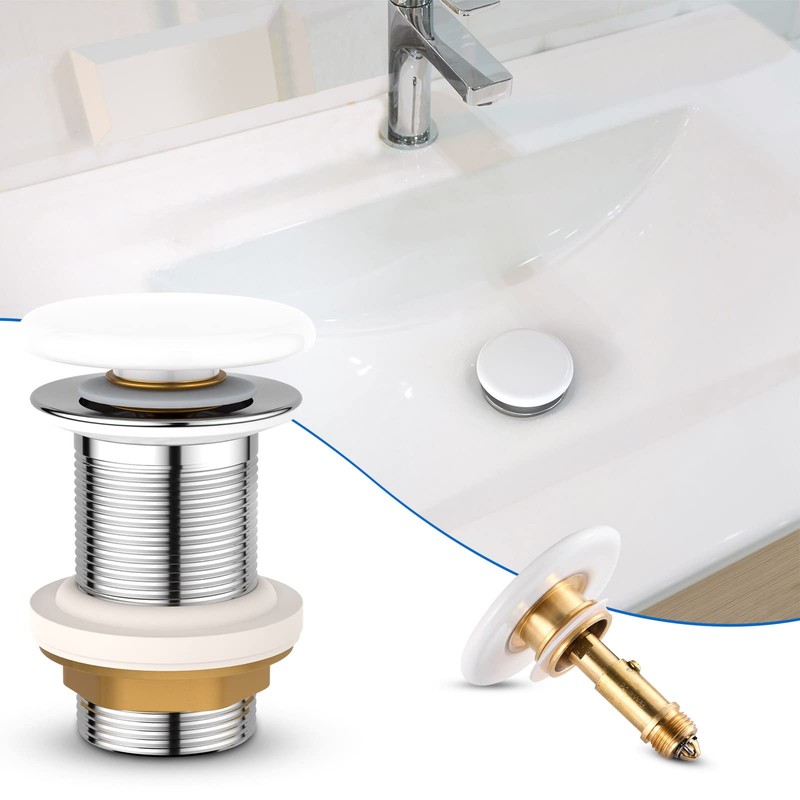 KULACO Drain Fitting Sink Without Overflow, Pop Up Valve Drain