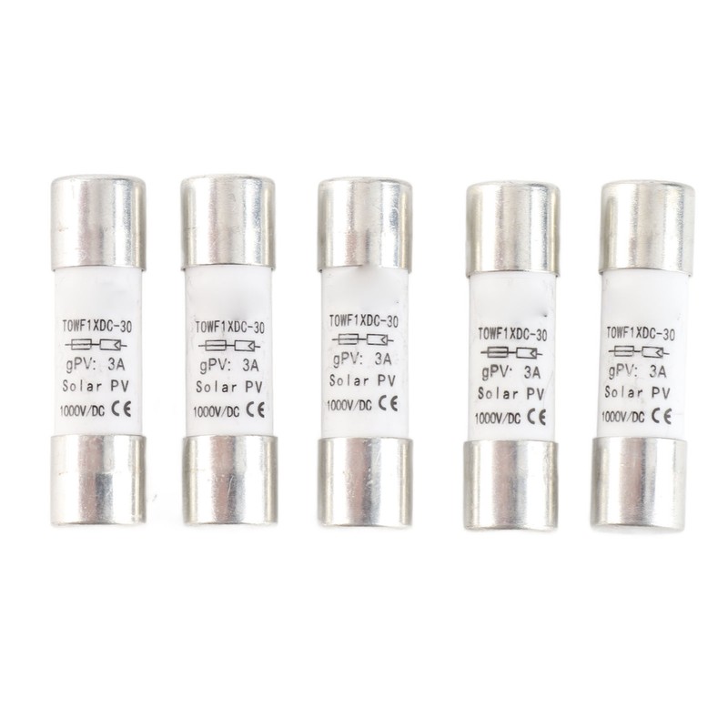 5Pcs Fuse Tube Photovoltaic Protection Set Kit 1000V DC 10x38mm