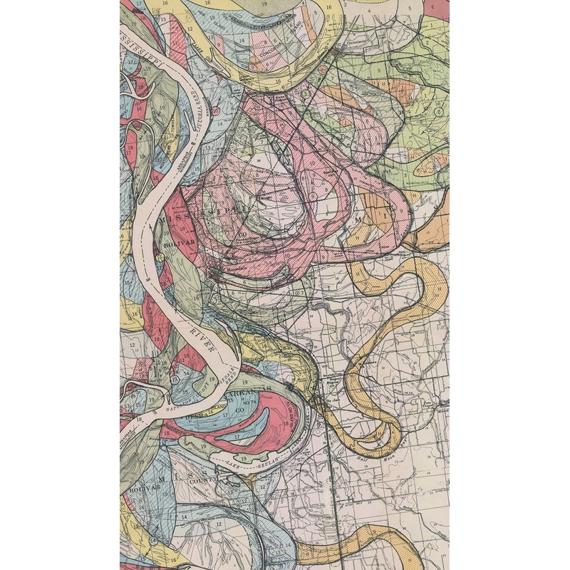 1944 Fisk Mississippi Meander Map Ancient River Bed Sheet 8