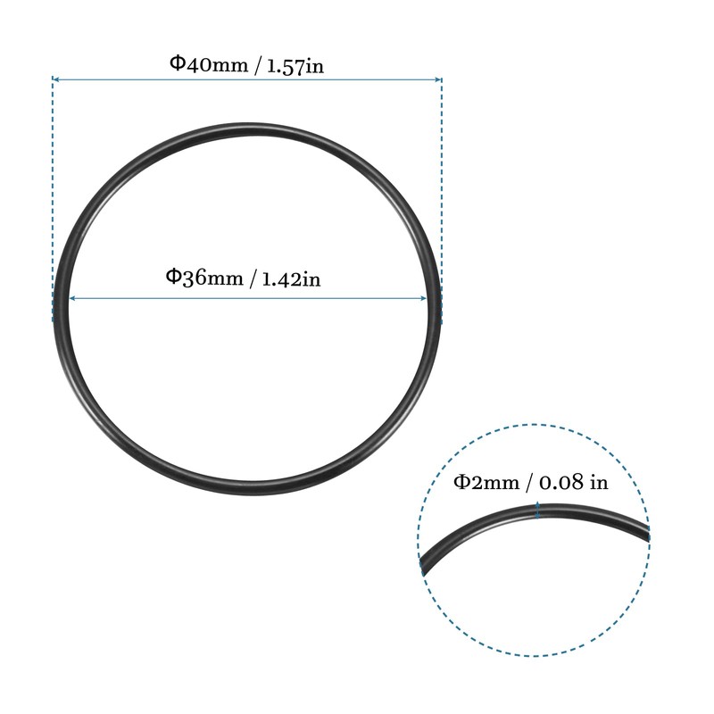 QUARKZMAN Nitrile Rubber O-Ring Replacement Rubber Seal 40 mm x