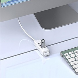 tunghey USB 2.0 Hub, USB Splitter,USB 4-Port Adapter,USB Extender for for Laptop, PC, Ma-cBook, Ma-c Pro, M-ac Mini, iM-ac, Surf-ace Pro and More (White 60cm)