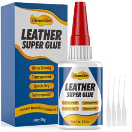 Super Glue for Leather – Clear, Waterproof Adhesive for Leather Repair on Shoes, Sofas, Furniture, Car Seats, Bags & More – Ultra Strong, Fast-Drying Glue for Purses & Upholstery