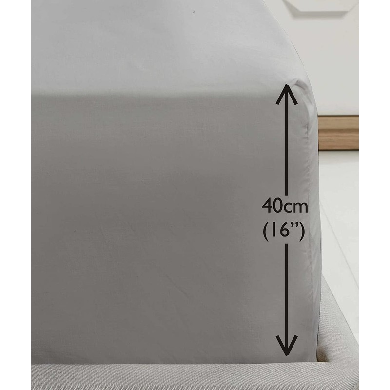 Rapport Home Super King Size Fitted Sheet Extra Deep 40cm