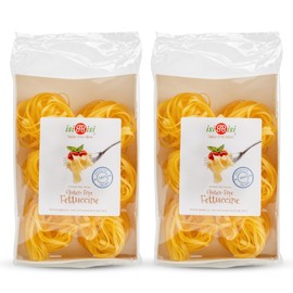 isiBisi Gluten-Free Fettuccine Nest Pasta - 2-Pack, Corn and Rice Noodles - Vegan, Non-GMO, Made in Italy