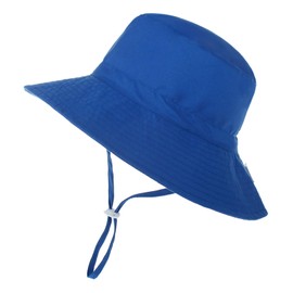 Century Star Sombrero de sol para bebé de ala ancha, sombrero de cubo de verano, protección solar ajustable, sombreros de playa para niños y niñas, Azul zafiro, 2-4 Años