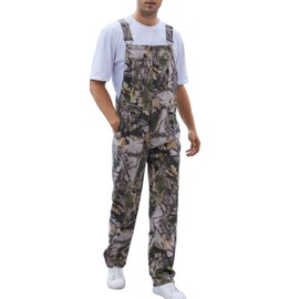 Yuanbang Camo Overalls for Men Work Utility Coveralls Camouflage Bibs with Zipper Fly(Camouflage,M)
