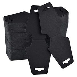 Coopay 200 Pieces Necklace Display Cards Blank Necklace Card Holder Kraft Paper Jewelry Display Hanging Cards for Necklaces, Bracelets, Jewelry Hang Tags, 4.7 x 2 Inches (Black)