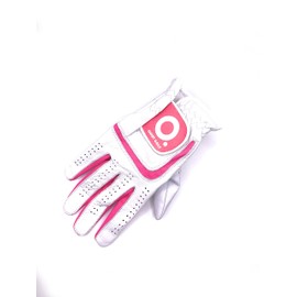 Quiet Golf Glove - Gift for her Ladies - Girl Golf Glove - Golf Pink Glove- Quiet Golf - Women's Golf Glove - White and Pink - Premium & Genuine Cabretta Leather - Breathable Golf Glove - Natural Fit