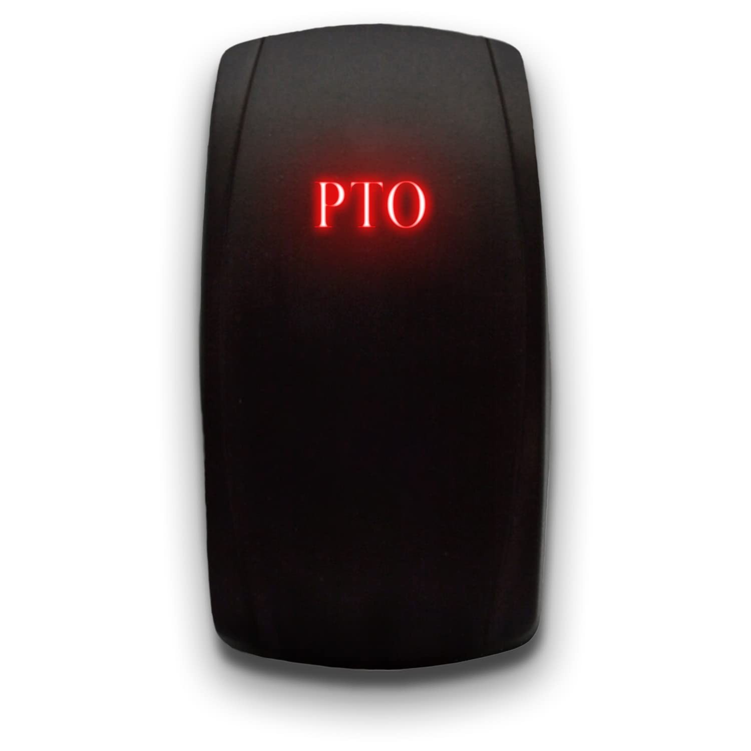 PTO - Red - Laser Etched Toggle Switch 20A 12V - Vertical Rocker Switch ...