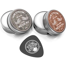 Cera para bigote 2 unidades – Cera para barba y bigote para hombres – fuerte agarre ayuda a entrenar y dar estilo (cítricos y sándalo, 2 unidades)