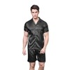 Tony & Candice Men's Short Sleeve Satin Pajama Set with