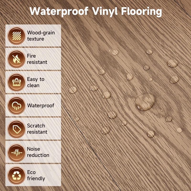 INMOZATA 36 Pack Peel and Stick Floor Tile Waterproof Vinyl
