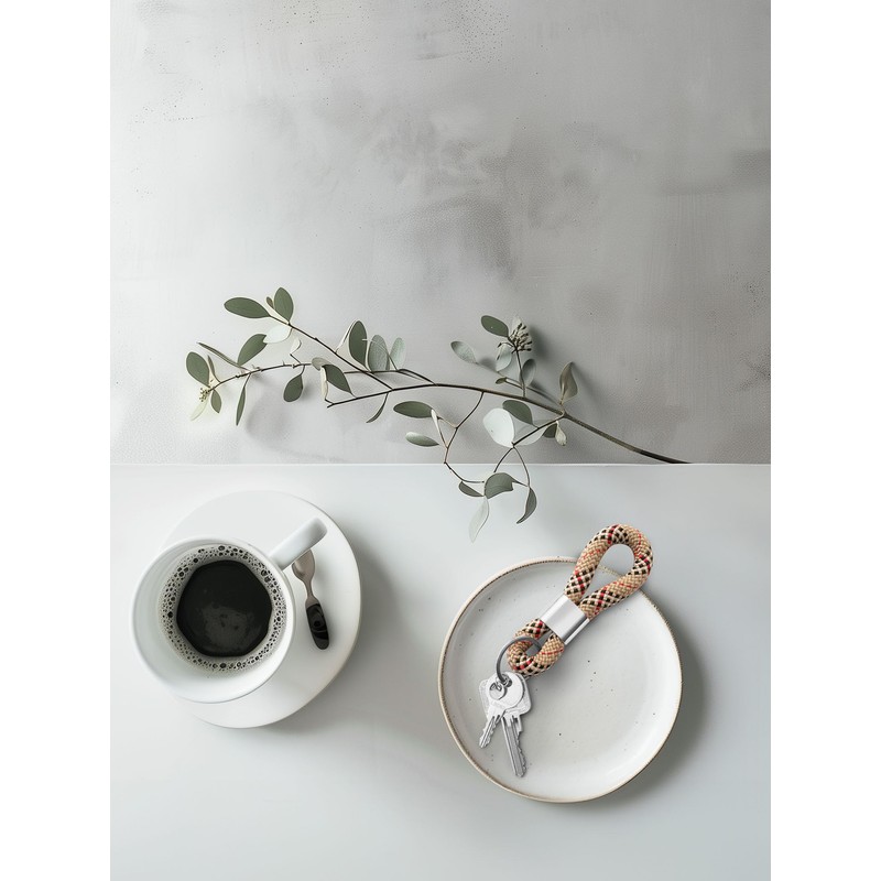Key pendant with silver metal in maritime design made of