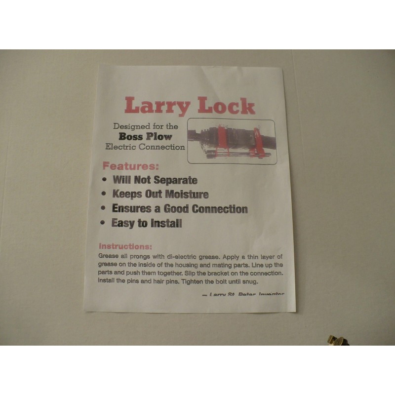 Boss Snow Plow electrical connection Plug lock (Larry Lock)