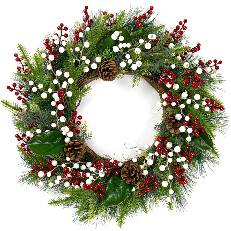 LLZLL 32 Pack Christmas Tree Decorations, Artificial Red Berry Stems
