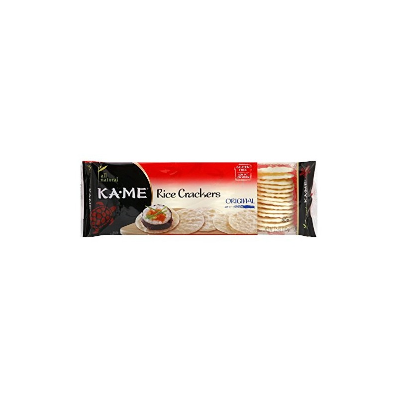 Kame Plain Rice Crunch Cracker, 3.5 Ounce - 12 per