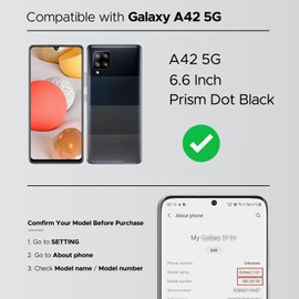 GREEN FUSION Compatible with Galaxy A42 5G Back Cover Replacement, A42 5G SM-A057F Back Glass Door with Pre-Installed Camera Lens, Repair Tools & Instruction, Black