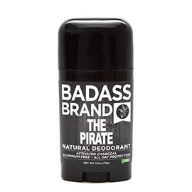 Badass Beard Care's Badass Deodorant Stick - The Pirate Scent, 2.8 oz - All Natural, Kills Odor Causing Bacteria and Absorb Excess Moisture, 10 Different Scents Available