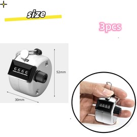 DACUAN Palm Clicker Counter, 3pcs Tally Counter, Metal Hand Tally Counters Clicker Pitch Counter, Number Counter Clickers Lap Tracker for Counting, Knitting, Coaching, Golf, Lap, Fishing