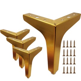 Mimhooy 5 Inch Gold Furniture Legs Set of 4 Metal Legs for Furniture Modern Furiture Feet for Sofa Cabinet Cupboard Couch Chair Ottoman