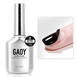 GAOY Peel Off Gel Base Coat for Gel Nail Polish, 16ml Peelable Clear Foundation for Use with UV LED Nail Lamp