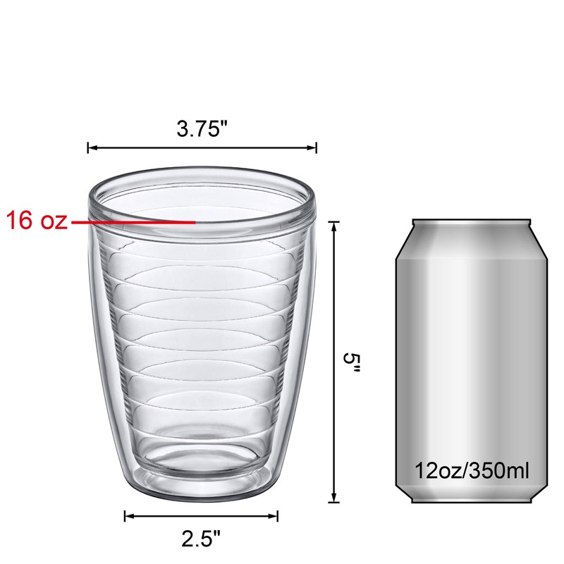 Amazing Abby Alaska 16-Ounce Insulated Tumblers (Set of 4), Double-Wall