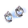 Silver Plated Double Circle Knot Round Drop Earrings For Women(silver)