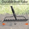 Thatch Rakes for Lawns, Heavy Duty Metal Garden Rake with