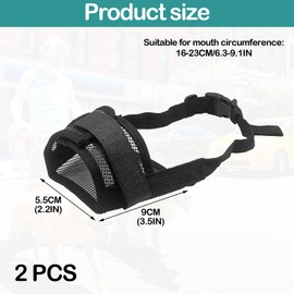 keyxer 2 Stück Museliere für kleine Hunde Museliere für kleine Hunde, Schnellregelung der Museliere, Museliere gegen Abfälle und Stecke, Die Größe L ist von 16 bis 23 cm.(Schwarz,L)