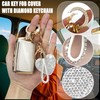 Simocky Key Fob Cover with Diamond Keychain, Car Key Shell