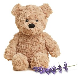 warmies Microwavable & Weighted Stuffed Animals, Brown Curly Bear - Heated Stuffed Animal Plushie for Warmth & Comfort - Cute Soft Plush Toys for Adults & Children (Boys, Girls, Babies & Toddlers)