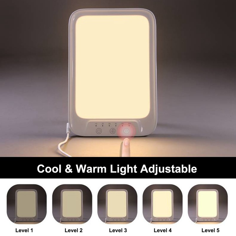Phototherapy Lamp LED Brightness Color Temperature Adjustable Relieve Depression Timing