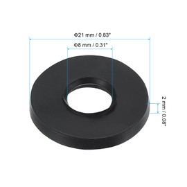 PATIKIL M8 Rubber Flat Washer, 10 Pack 8mm ID 21mm OD 2mm Thick Sealing Spacer Gasket Ring for Faucet Pipe Water Hose Fastener Bolt, Black