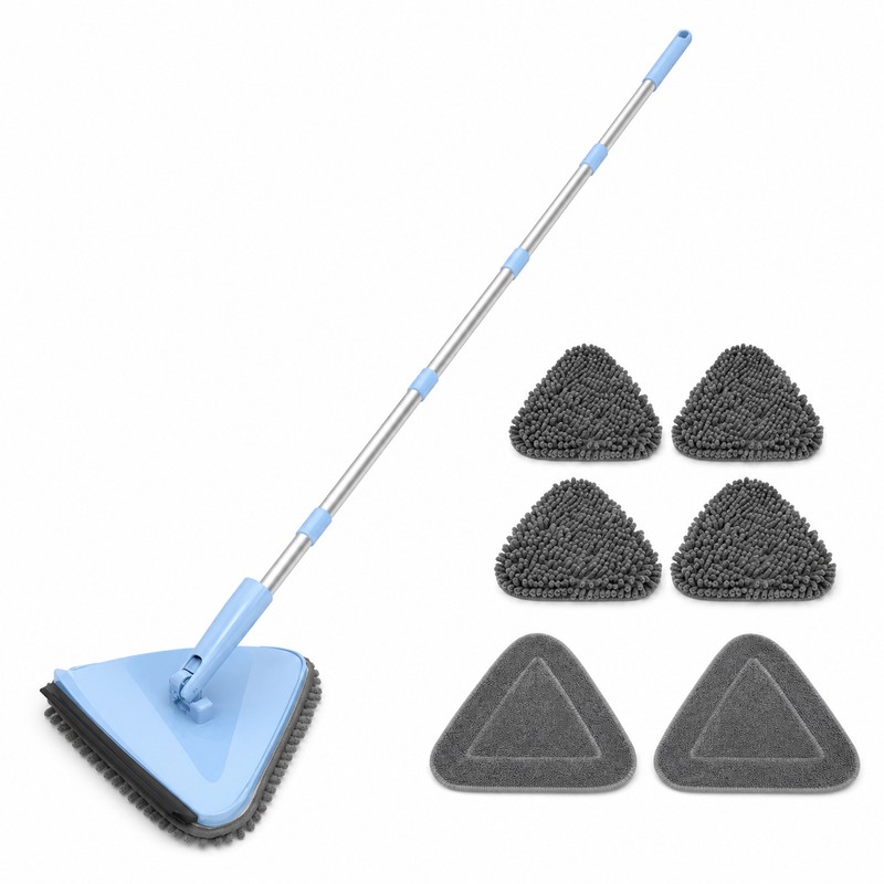 Wall Mop Cleaner with 80 Inch Handle and 360 Swivel