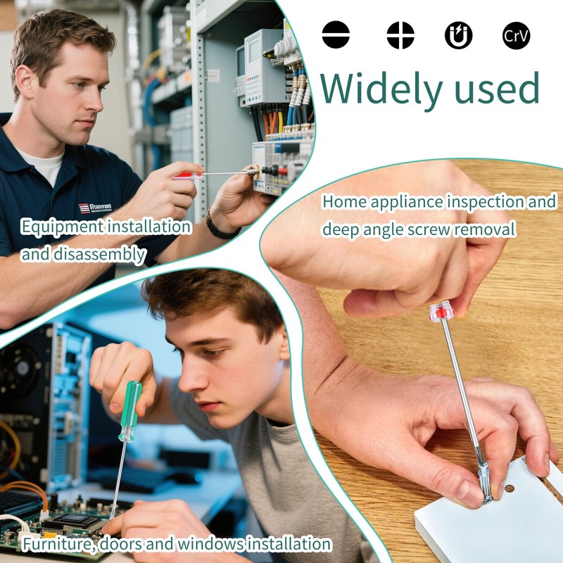 Magnetic Screwdriver Set, Small Screwdriver Tool ​flat Head and Phillips